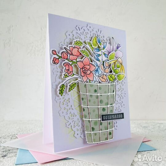 Поздравительная открытка ручной работы в наличии