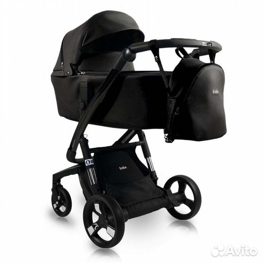 Коляска 2в1 Ibebe I-Stop Leather (Black/Black)