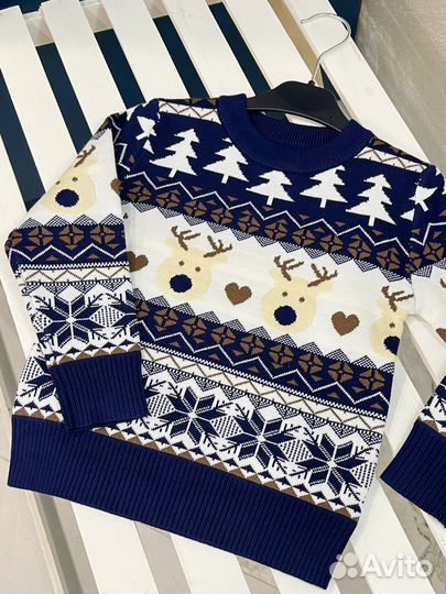 Свитер новогодний детский 92 98 теплый