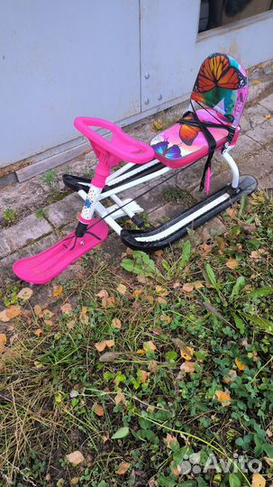 Детский снегокат со спинкой