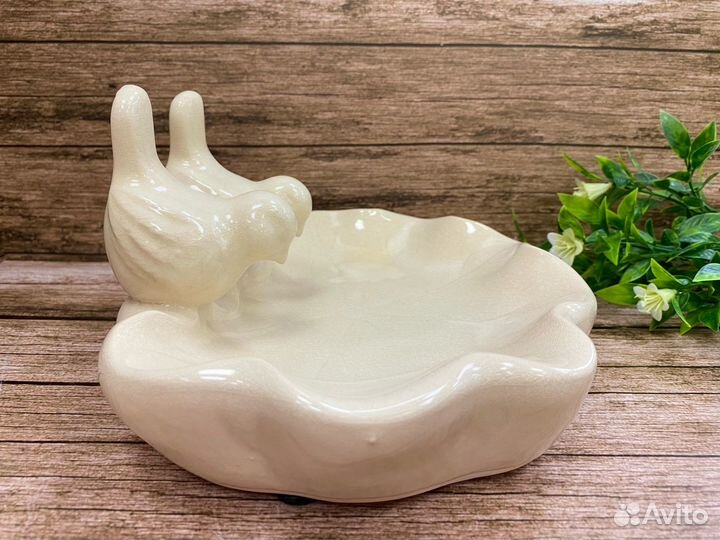 Поилка для птиц садовая, 26х21см, керамика