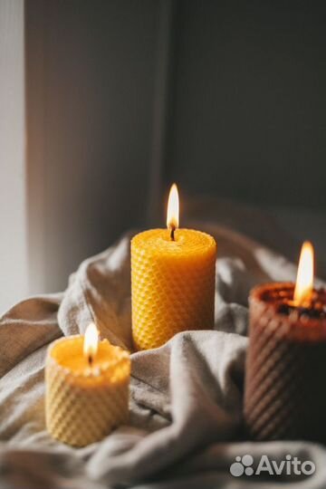 Свечи Набор свечей 20 см*2см, 3 шт. восковые