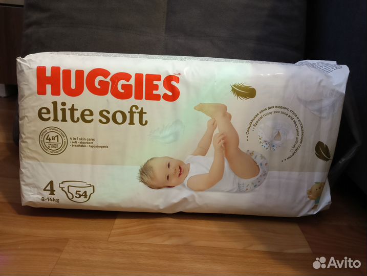 Подгузники Huggies elite soft 4