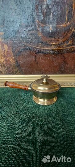 Антикварный соусник с крышкой и ручкой