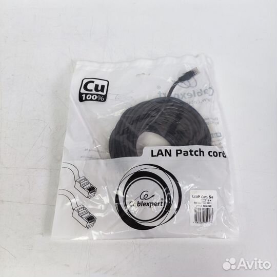 Патч-корд медный UTP Cablexpert PP10-10M/BK кат.5e