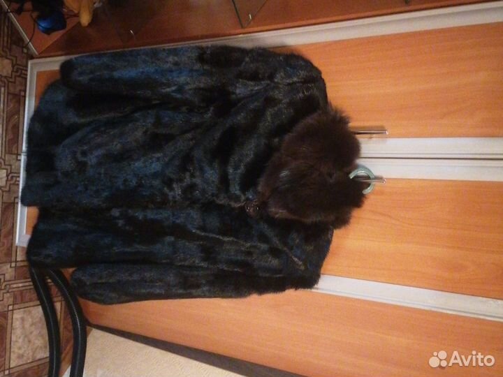 Шуба норковая с капюшоном