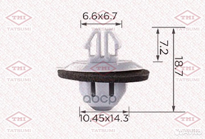 Клипса автомобильная уп. 10 шт., цена за 1 шт
