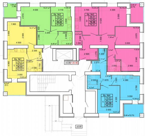 1-к. квартира, 43,5 м², 1/9 эт.