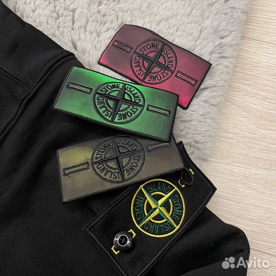 Зип-худи Stone Island + термопатч черная