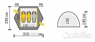 Трехместная палатка Talberg Marel 3