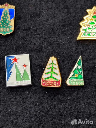 Значки новогодние ёлочки, кремлевская ёлка 1956