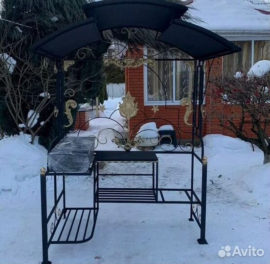 Мангальная зона с крышей