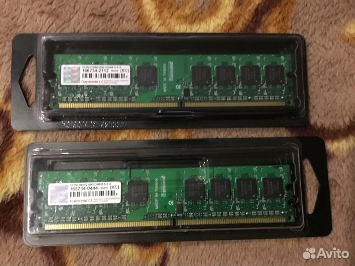 Оперативная память Transcend DDR2 800 512M - 2шт