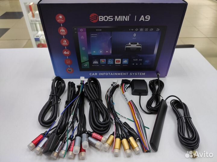 Магнитола Bos Mini A9, 4/64Gb, 4G сим карта, DSP