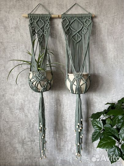 Кашпо подвесное макраме
