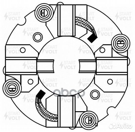 Узел щеточный стартера газ,паз,Урал,маз с дв