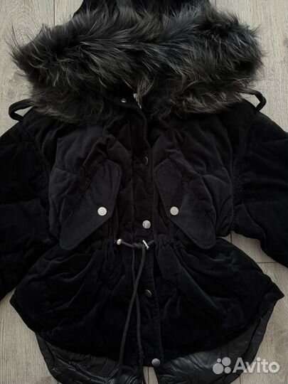 Бархатный пуховик