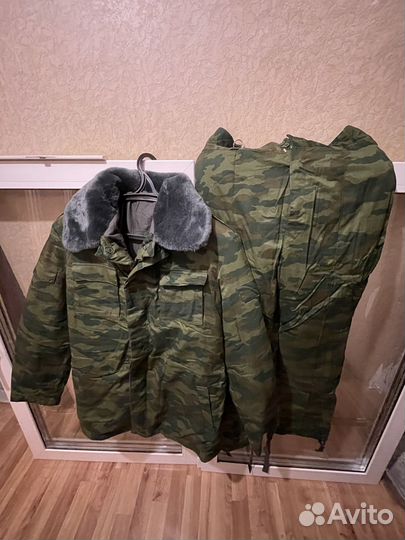 Военный бушлат новый со штанами,зимний, флора