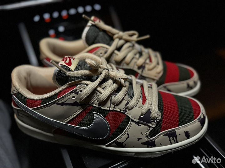 Nike sb dunk low Freddy Krueger мужские