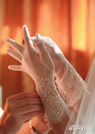 Свадебное платье+перчатки+ фата