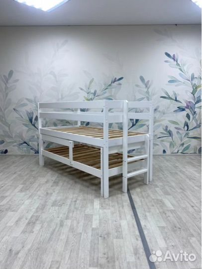 Детская кровать из березы для 2-х детей