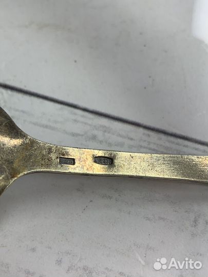 Ложка эмали серебро 875 со звездой