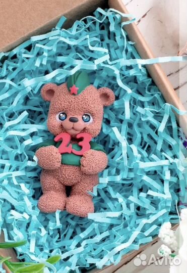 Шоколадный подарочный мишка на 23 февраля