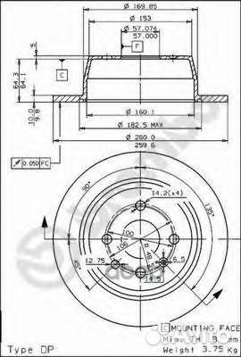 Диск тормозной Standard зад 08.5559.10 0855