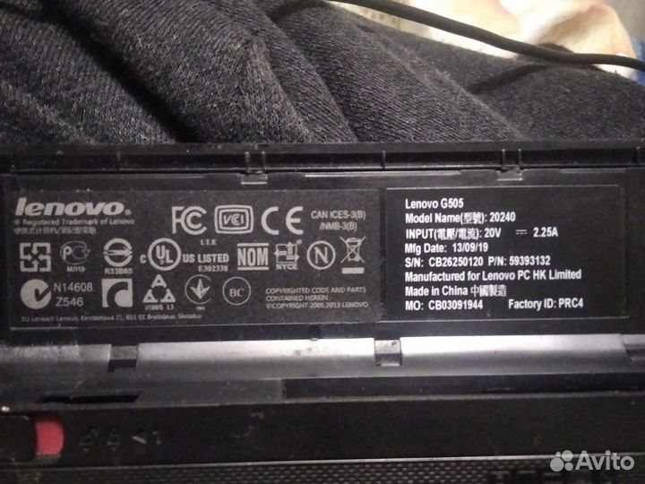 Ноутбук lenovo G505