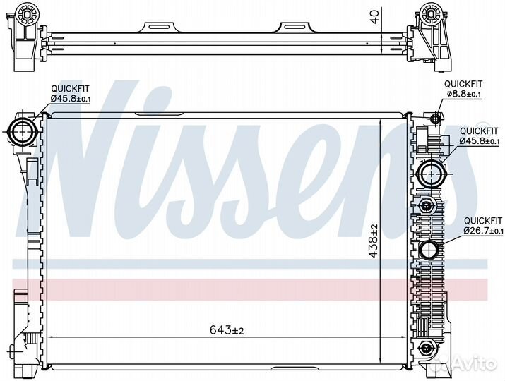 Радиатор охлаждения двс mercedes-benz C-series W20