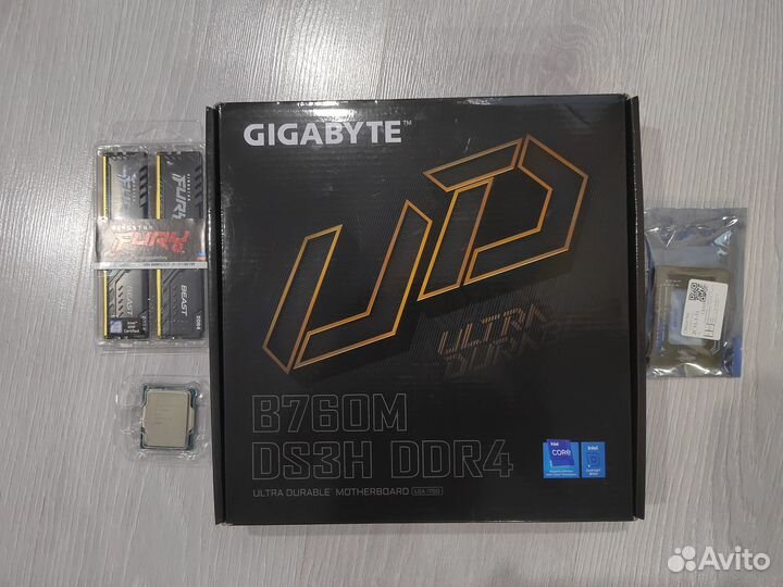 Комплект Gigabyte B760M DS3H+i5-12600кf+16 Гб