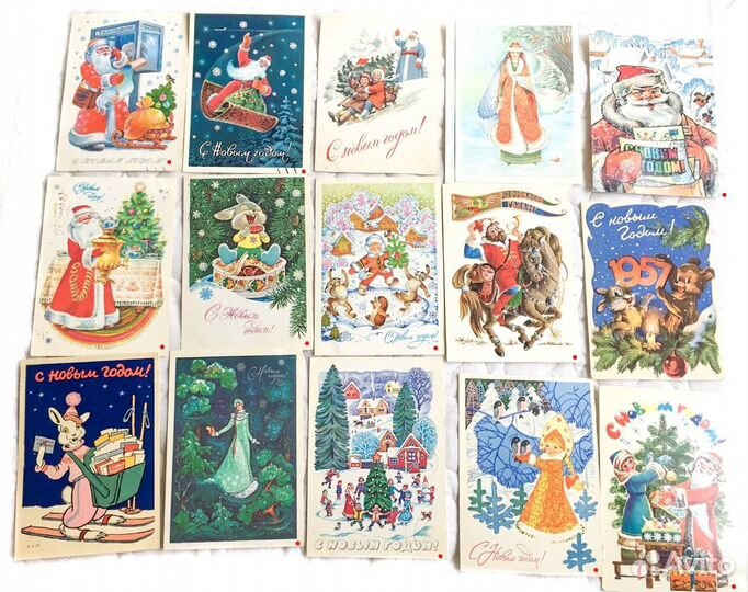 Новогодние открытки 50-60-х годов