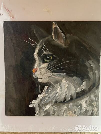 Картина Кошка, холст, масло