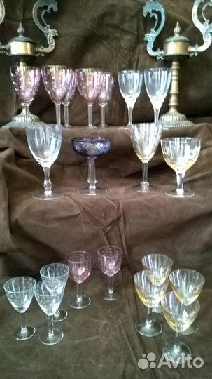 Винтажный хрусталь и стекло- Бокалы, рюмки