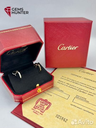 Золотые серьги cartier гвоздь