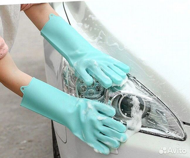 Силиконовые гипоаллергенные перчатки с ворсинками