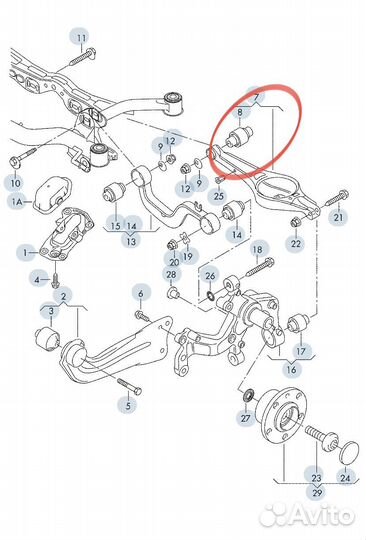 Сайлентблок заднего поперечного рычага VW Skôda