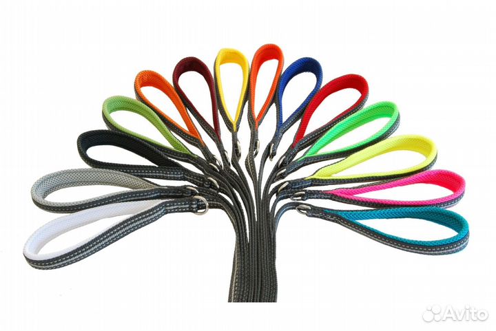 Cortina мягкий светоотражающий поводок, неоновый р