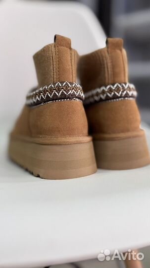 Женские угги Tazz Knit Chestnut на платформе