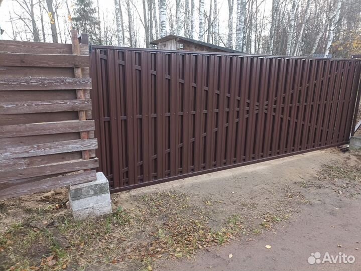 Откатные ворота 4000х2000мм j-8476