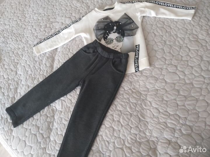 Байковый костюм для девочки