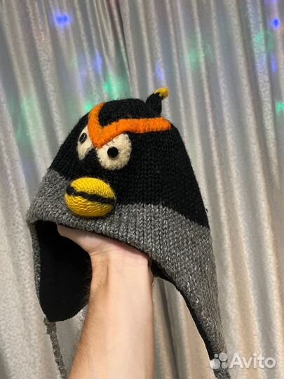 Шерстяная шапка Angry birds черная