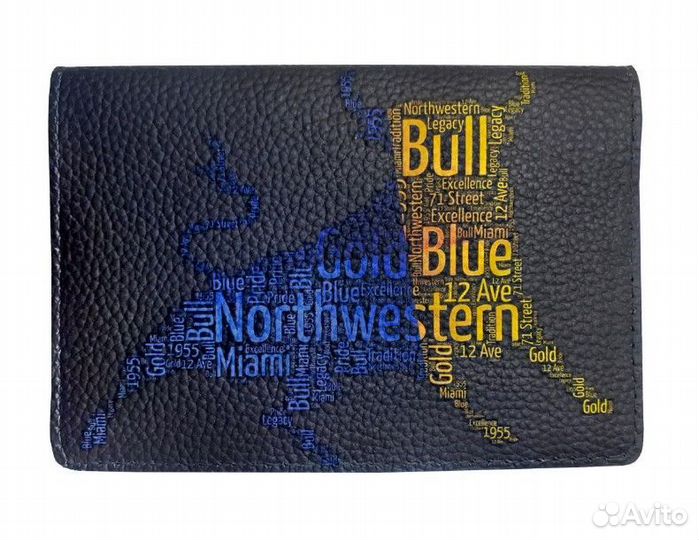 Обложка на паспорт Eshemoda кожа Бык Майами Россия