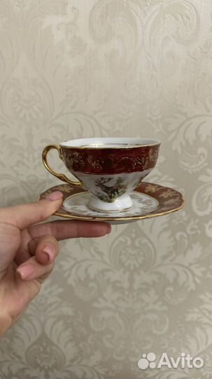 Сервиз чайный Охота красная