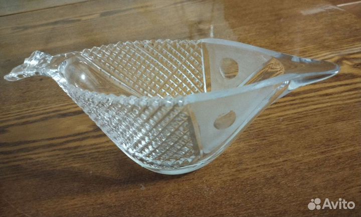 Хрустальная посуда СССР. Икорница с ложкой