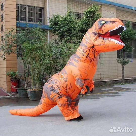 Костюм динозавра тирекс надувной, аренда