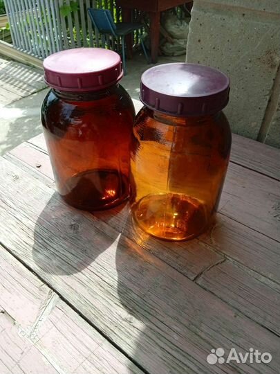 Банка аптечная тёмного стекла 2 л с крышкой