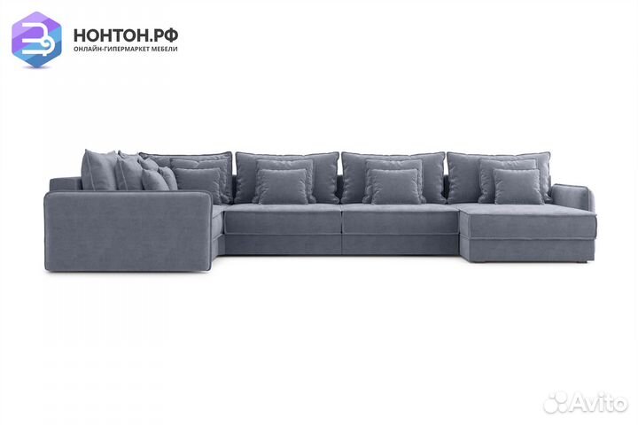Диван п-образный тик-так Антей темно-серый