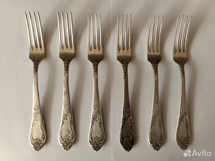 Наборы ложек вилок ножей мельхиор Зиш СССР