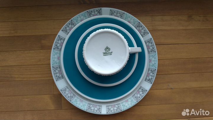 Чайная пара/трио Volkstedt фарфор гдр